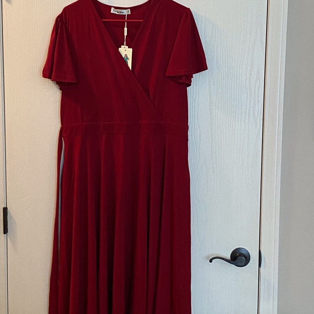 Red knit dress